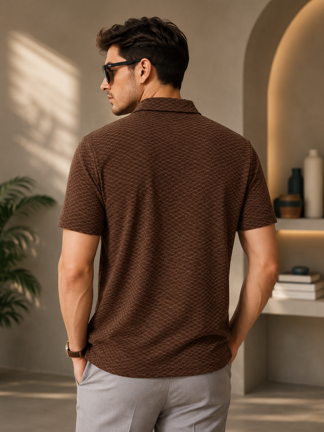 Signature Textured Zip Tee – Premium Comfort, Refined Style( t-shirts)