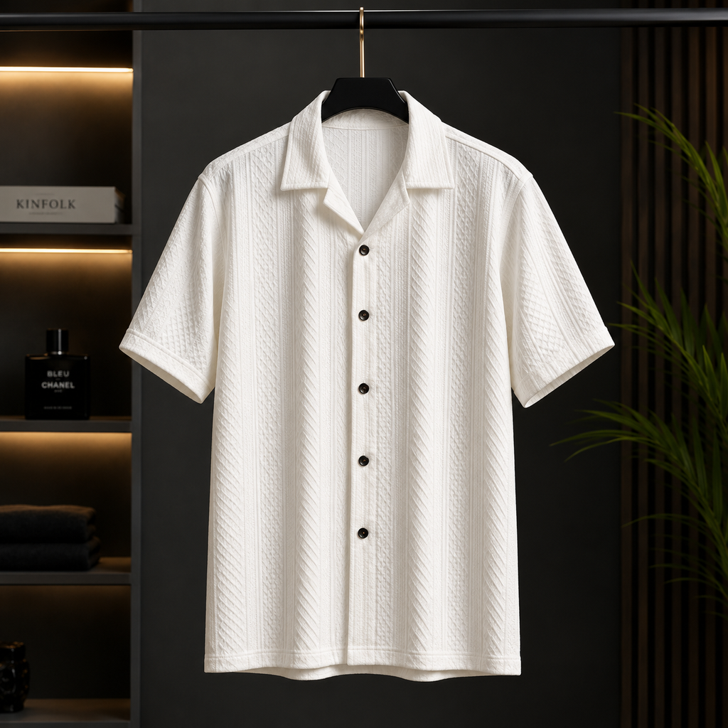 Premium Textured Casual Shirt for Men | Soft Cotton Blend | Modern Relaxed Fit