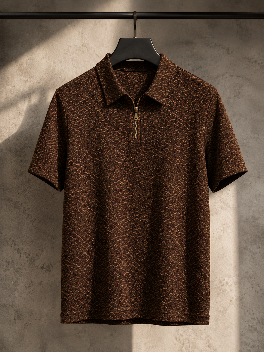 Signature Textured Zip Tee – Premium Comfort, Refined Style( t-shirts)
