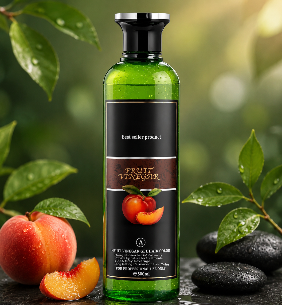 Fruit Vinegar Hair Color Gel – Natural Black 1000 ML (500 + 500 ML)