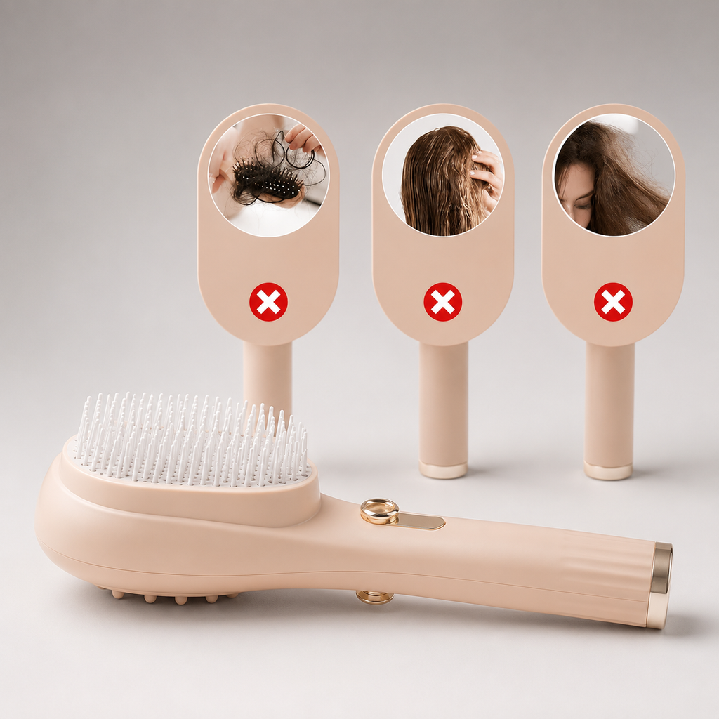 2-in-1 Self-Cleaning Hair Brush with Scalp Massager