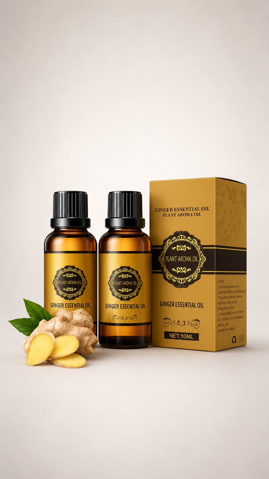 Ginger Essential Oil Weight Loss Oil Reduce Body Fat Naturally (Pack of 2)