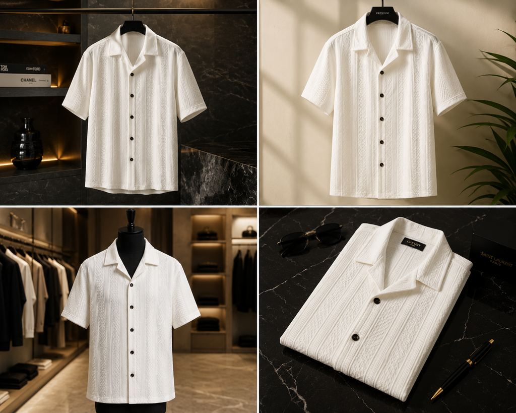 Premium Textured Casual Shirt for Men | Soft Cotton Blend | Modern Relaxed Fit