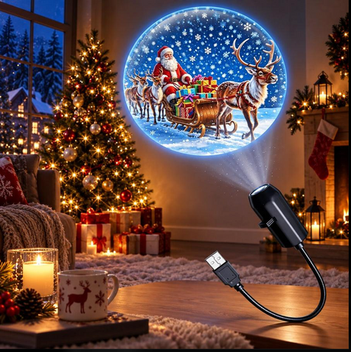 Plug-and-play HD Christmas Projector