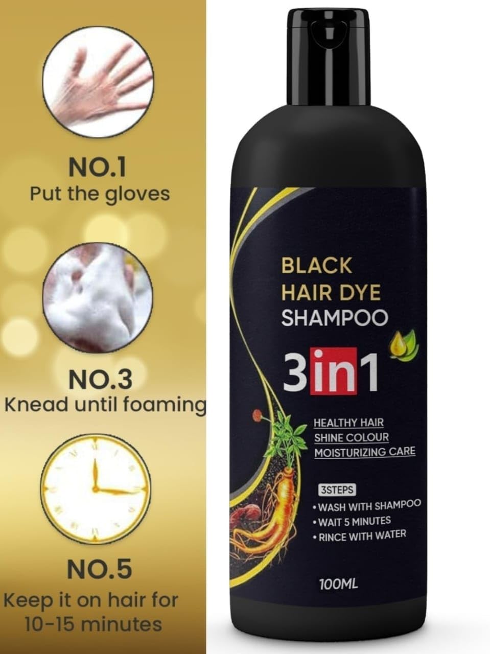 Unisex hair dye shampoo